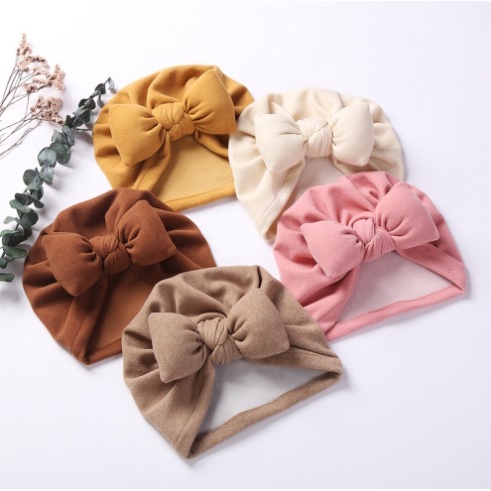 (pimenova) Turban Anak Bayi Pita Polos 0-3 tahun - Bandana Bayi Perempuan - Ciput Bayi pita big