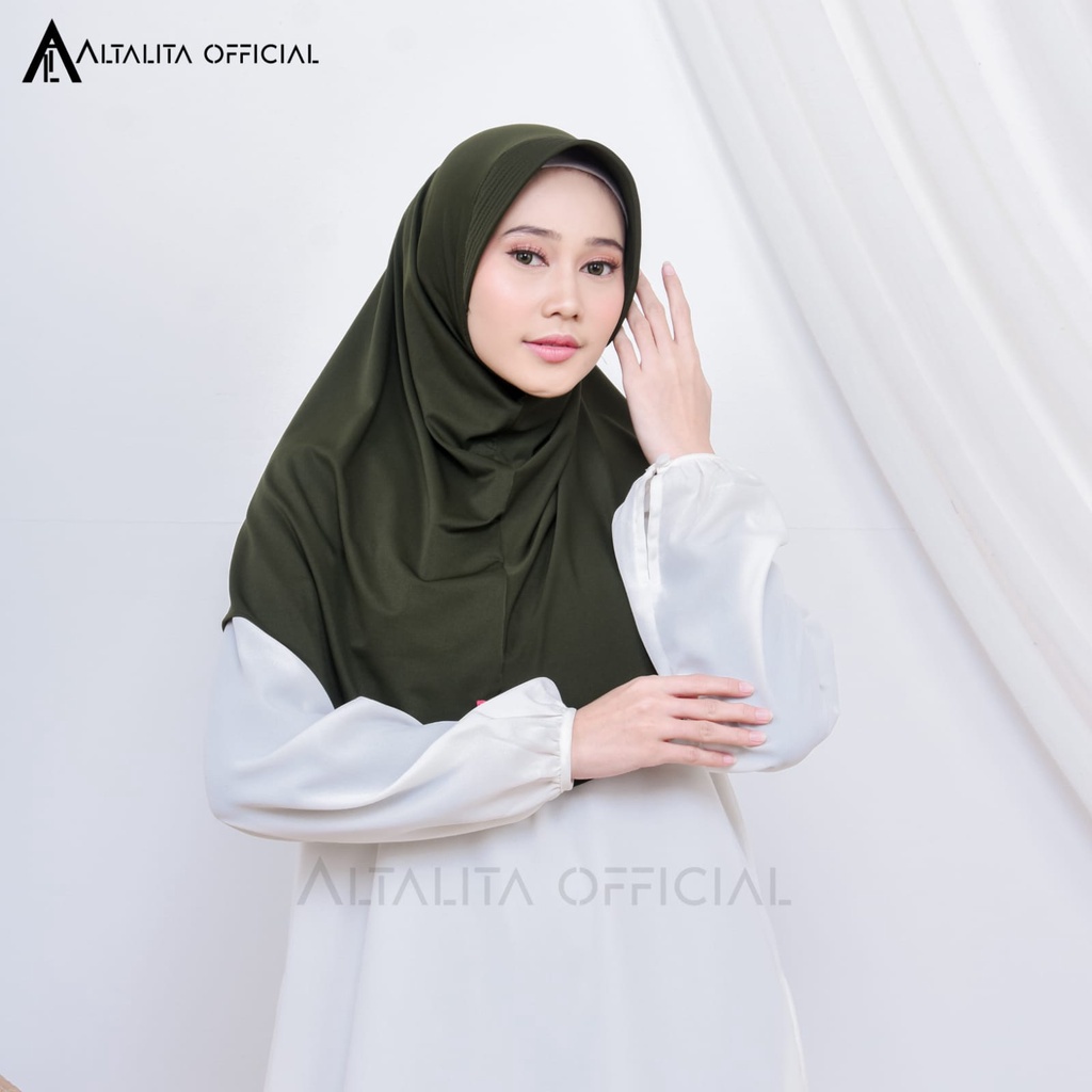 Altalita - Bergo Hamidah Polos Olahraga Sekolah Spandek Jersey Premium Menutupi Dada