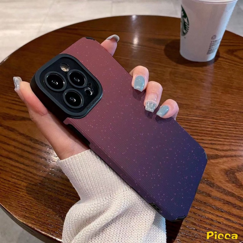 Ins Gradasi Warna Fantasi Langit Berbintang Casing Ponsel Kompatibel Untuk iPhone 11 Pro Max XR 7Plus 11 14 13 12 Pro Max X7 8 Plus XS Max Mewah Tekstur Kulit Lembut Silicon Back Cover