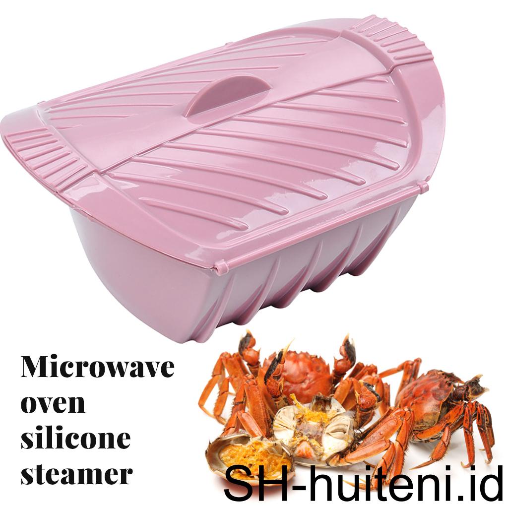 Steam Case Bowl Microwave Silikon Wadah Kukus Sayur Oven Roaster Kotak Dengan Tutup Gadget Dapur