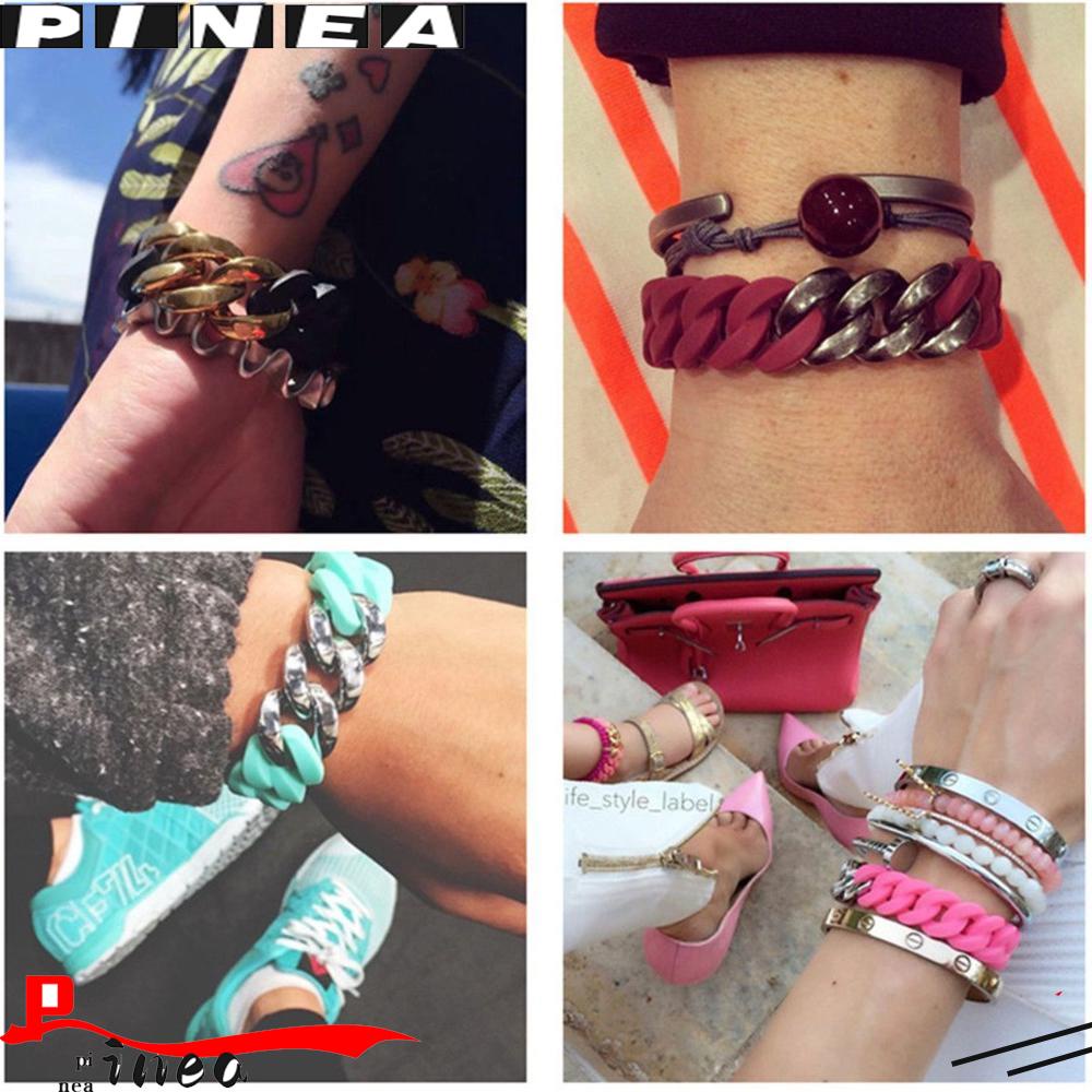 Nanas Silikon Rantai Gelang Pria Permen Warna Perhiasan Energi Bracelet