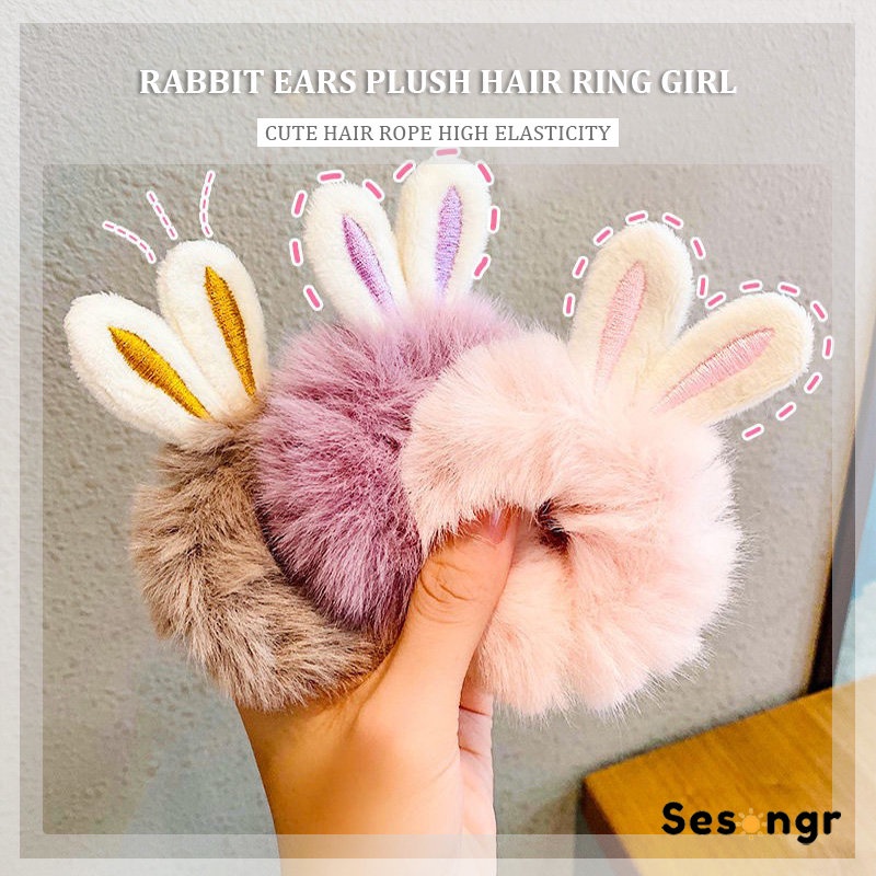 Ikat Rambut,Bulu Elastis Motif,Kartun Lucu Kelinci,Rabbit Korean Style - SG