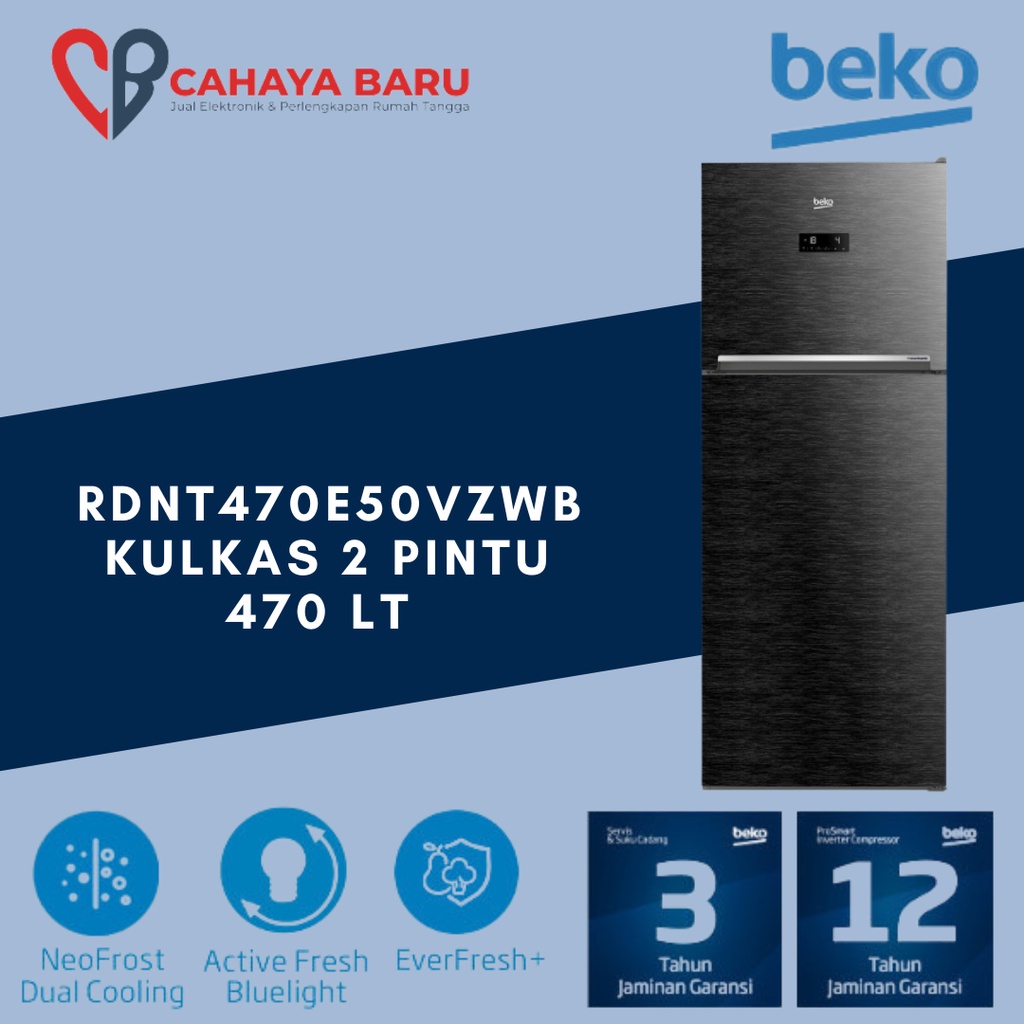 Beko Kulkas 2 Pintu Inverter 470 Liter RDNT470E50VZWB