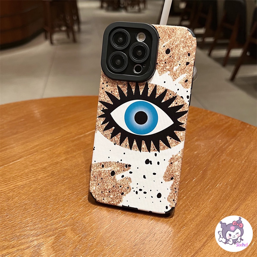 IPHONE Fashion Kreatif Mata Biru Kompatibel Untuk Iphone14 13 12 11 Pro Max SE 2020 X Xr Xs Max8 7 Plus Perlindungan Shockproof Phone Case Soft Silicon Cover XJJJJ