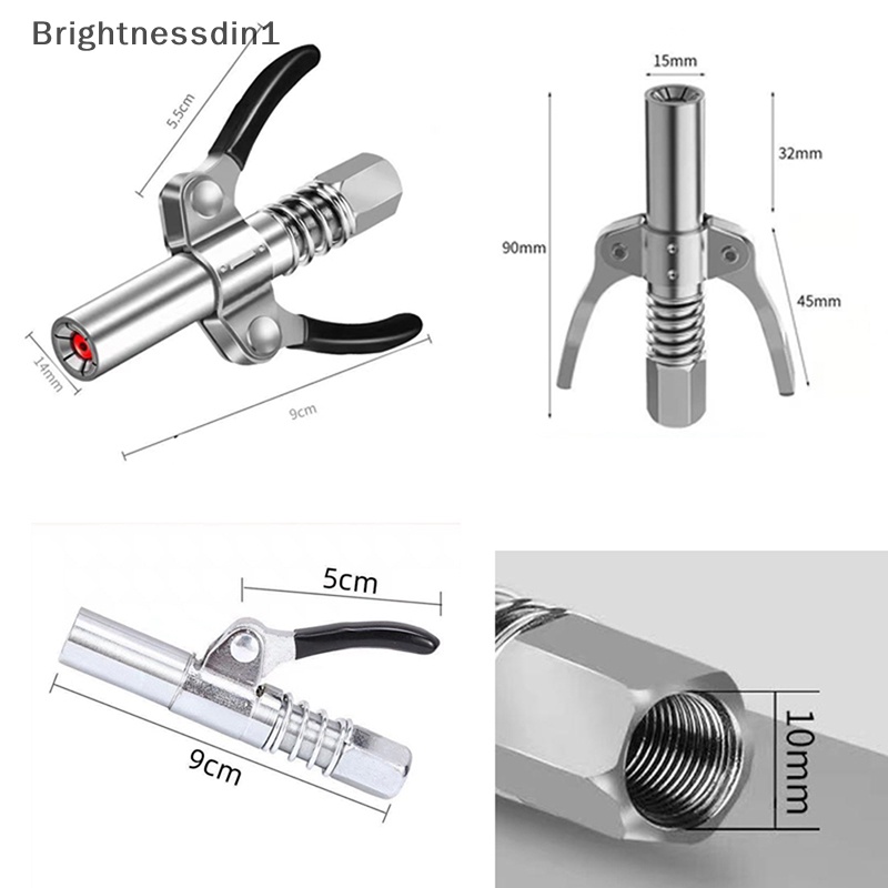 [Brightnessdin1] Heavy-duty Quick Release Grease Gun Coupler Dua Tekan Mudah Didorong Aksesoris Butik