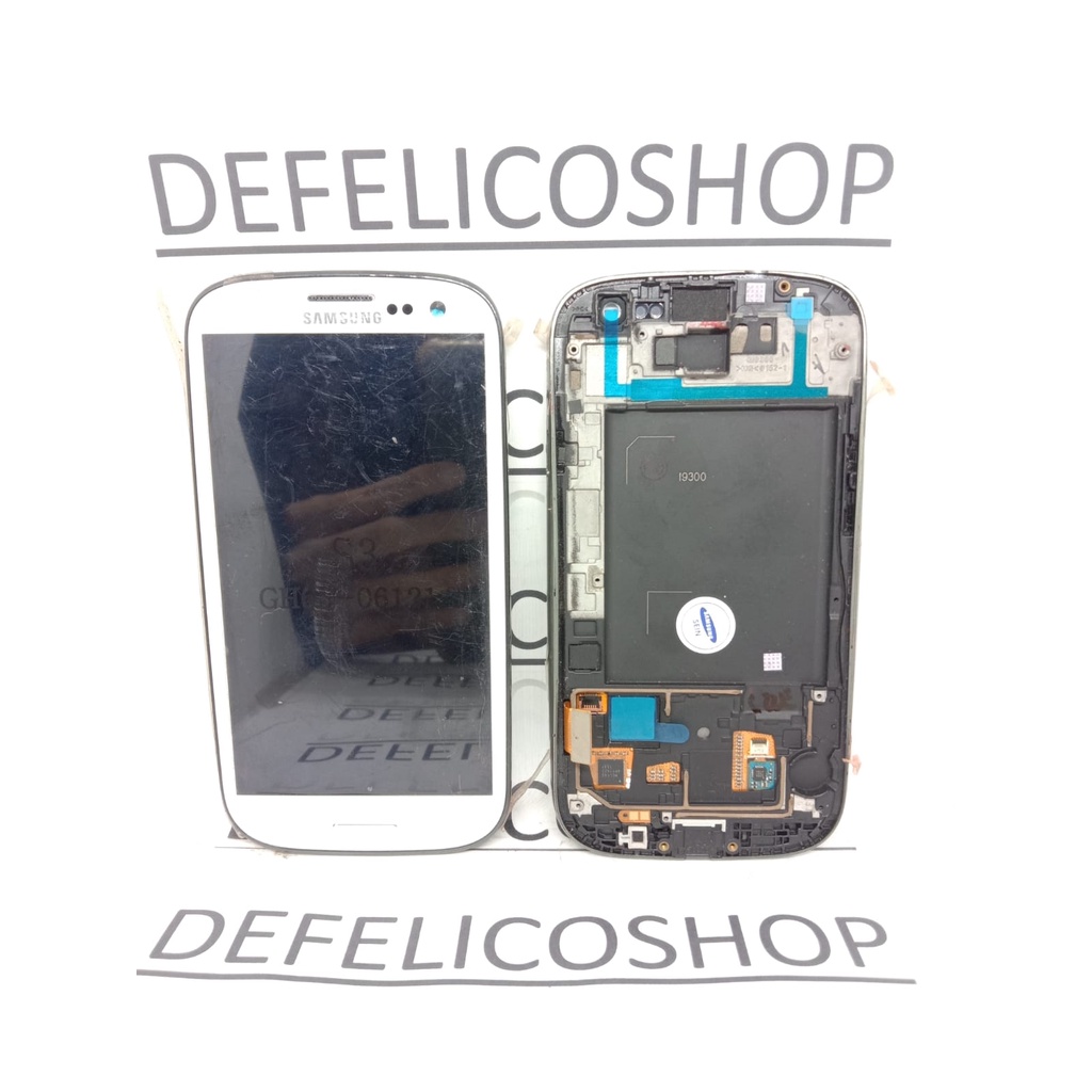 LCD TOUCHSCREEN FRAME SAMSUNG GALAXY S3 Big I9300 ORI OEM SUPER AMOLED PUTIH