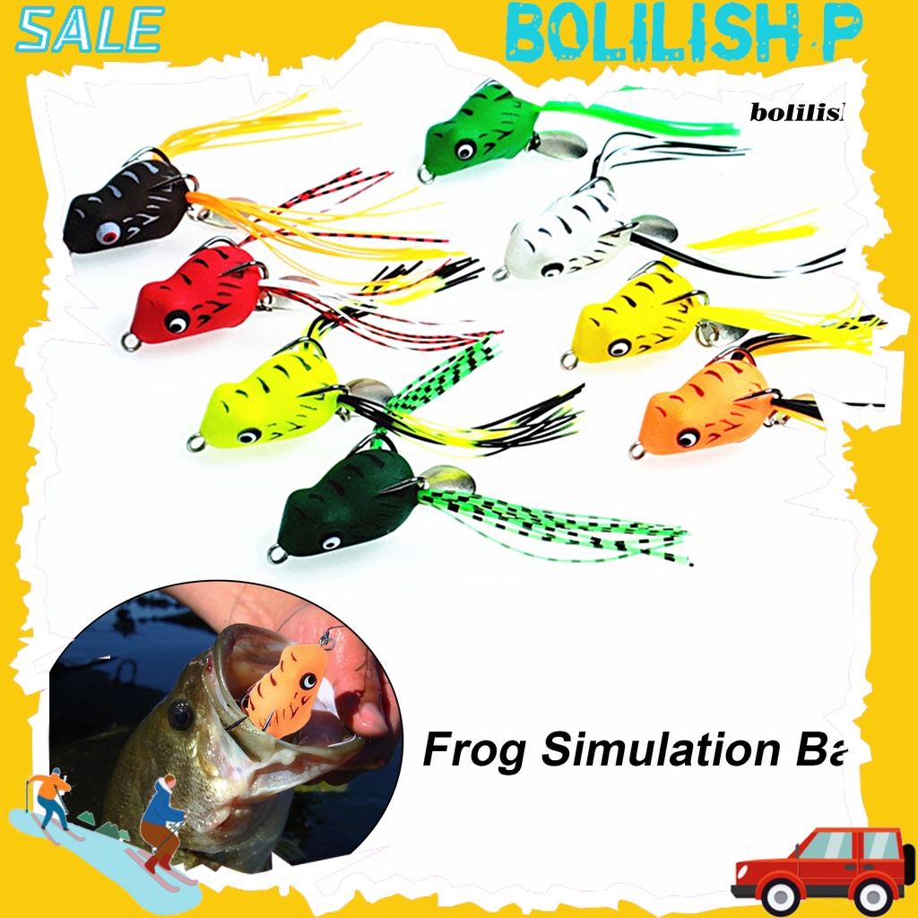 Bo-3cm Umpan Pancing Kait Ganda Dengan Jumbai Spinner Payet Berongga Simulasi Panjang Pengecoran Buatan PVC Lembut Snakehead Frog Bait Fishing Gear