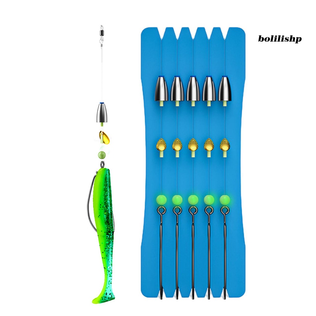 Bo-1 Set Fishhook Set Tajam Ujung Kait Mudah Tembus Anti-Melarikan Diri Angling Baja Tungsten Memimpin Umpan Lembut Memikat Garis Set Perlengkapan Memancing