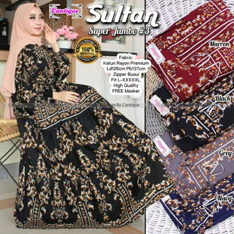 PUSAT GROSIR DASTER SULTAN MOTIF // GAMIS SULTAN WANITA // GAMIS MOTIF BUSUI // LONG DRESS MOTIF REA