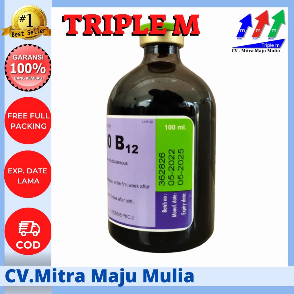 INTRAFER 200 B12 100 ml Holland Obat Anemia &amp; Pertumbuhan Fe &amp; B12 Hewan