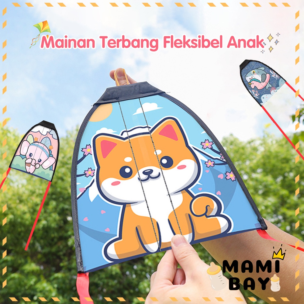 Mamibayi Mainan Ketapel Model Layang Layang Catapult Kite Layangan Karakter Lucu Mainan Anak