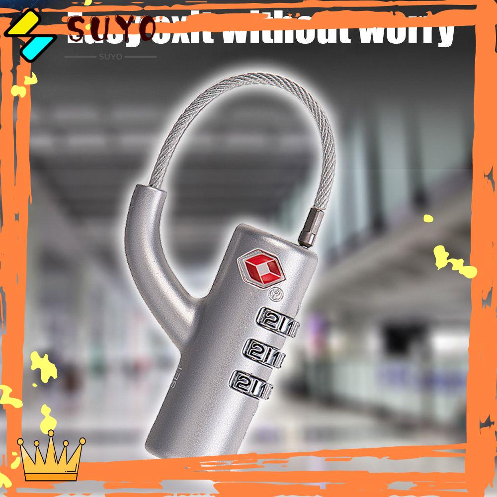 Suyo TSA Customs Lock Waterproof Portable Cable Luggage Lock Kunci Kombinasi