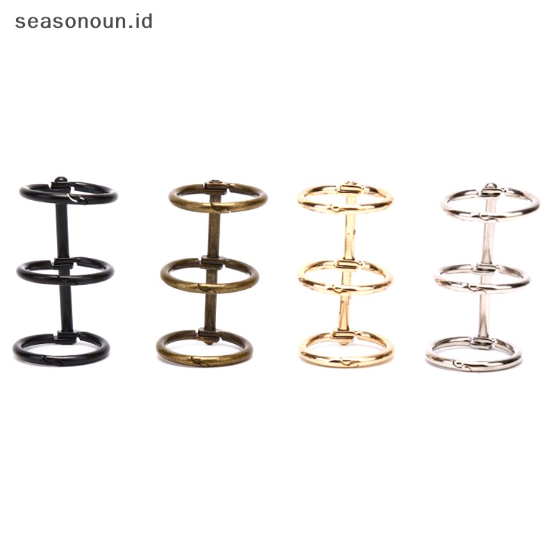 Seasonoun 2Pcs Metal 3Rings Loose Leaf Paper Binder DIY Membuat Notebook Album Scrapbook.