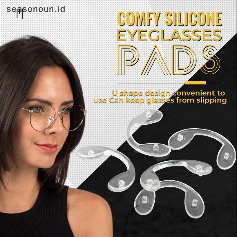 Seasonoun 2/5PCS Comfy Silicone Eyeglasses Pads Nose Pads Brace Penyangga Kacamata.