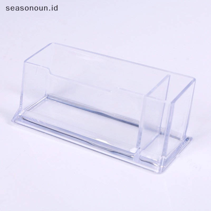 Seasonoun 2cells Acrylic Desktop Tempat Kartu Nama Pen holder Display.