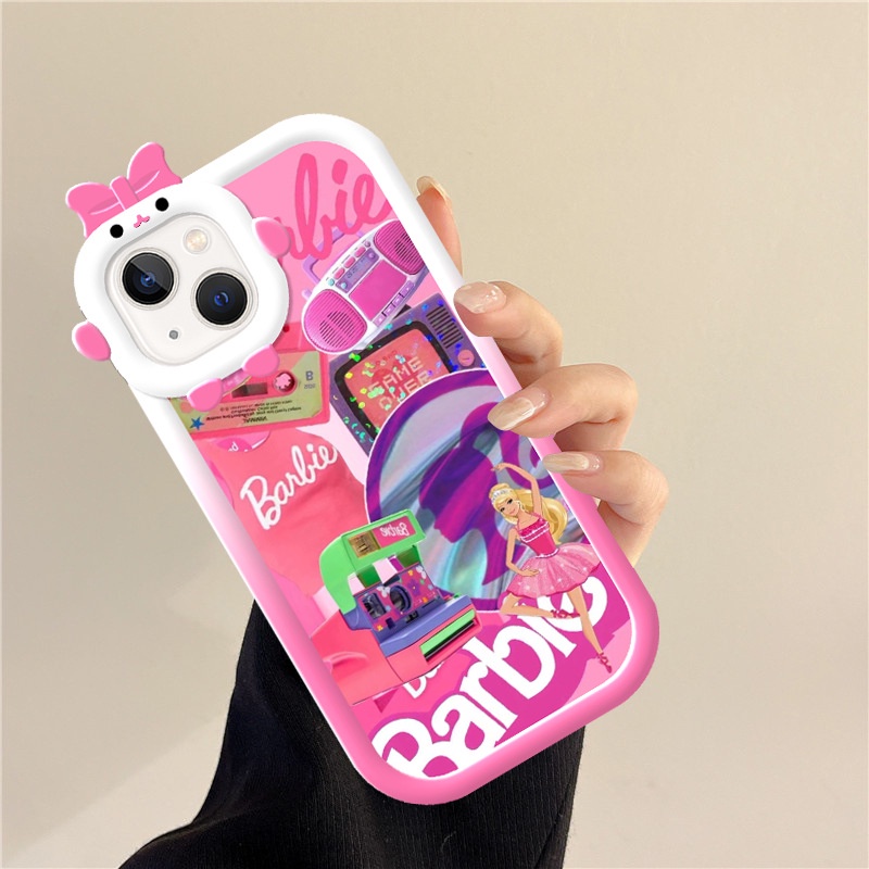 IPHONE Casing Ponsel Desain Lensa Monster Kecil Untuk Iphone14 13 12 11 Pro Max Xr Xs7 8 6 14 Plus Sarung Bantal Udara Anak Perempuan barbie Kawaii