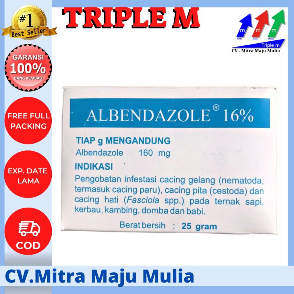 albendazole 16% - Obat Cacing Hewan Serbuk TRIPLE M