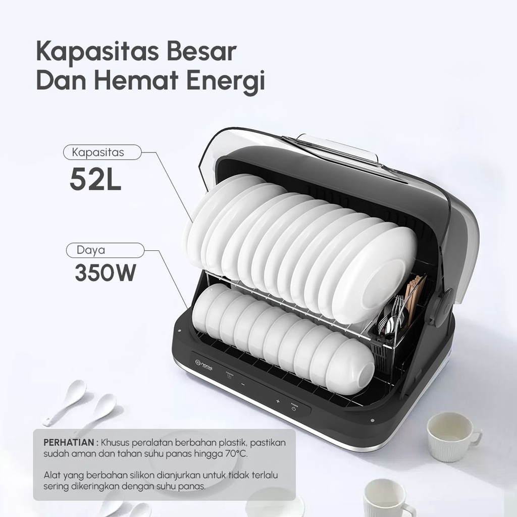 NORGE 4 in 1 Table Top UV Dish Dryer 52L