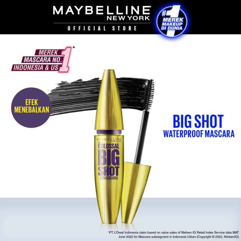 MAYBELLINE OFFICIAL Magnum Big Shot Mascara Make Up - 8.9gr (Mascara Untuk Bulu Mata Tebal Dramatis 