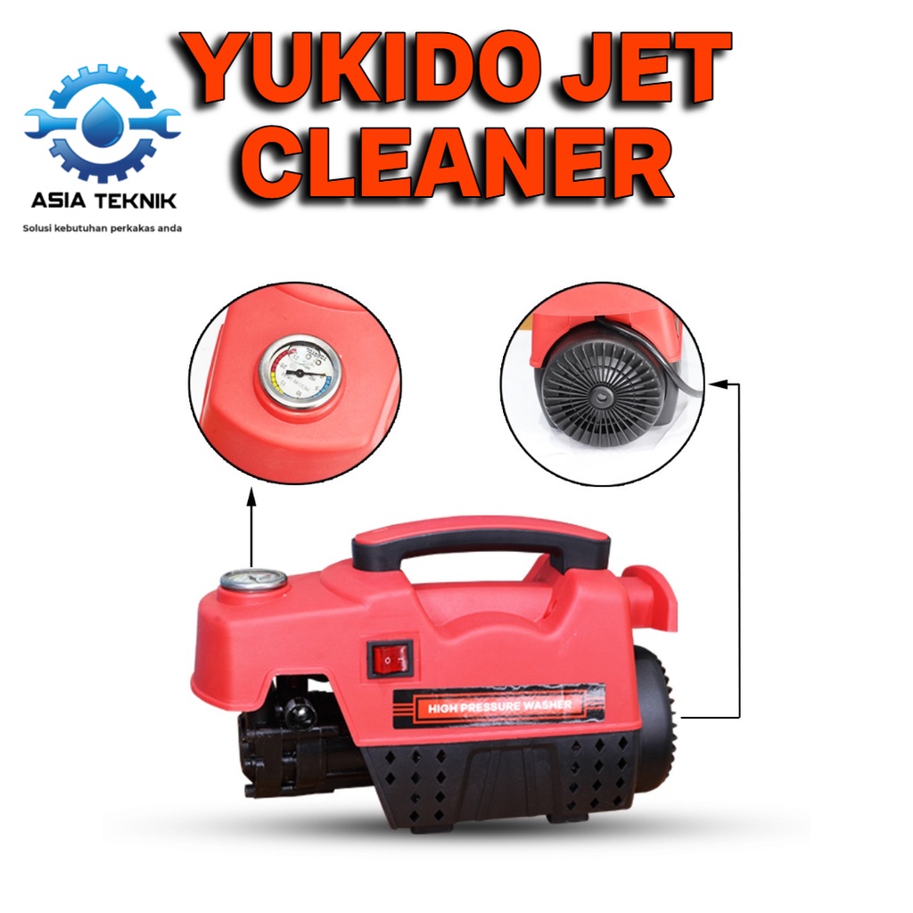 Jet Cleaner YUKIDO JET-80FW Mesin Cuci Mobil dan Motor - Mesin Cuci Mobil Motor Tekanan Tinggi  Alat Steam Cuci Motor &amp; mobil Pressure Washer Jet Cleaner YUKIDO Asia teknik