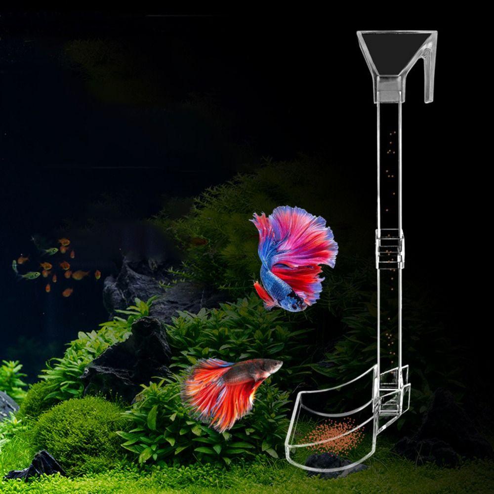 Rebuy Tabung Pakan Ikan Transparan Tahan Lama Untuk Plastik Sikat Pembersih Aquarium Dengan Suction Cup Tabung Pakan Udang