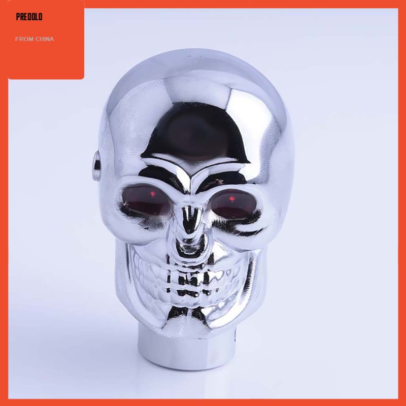 [Predolo] Chrome Skull Universal Mobil Merah LED Manual Gear Stick Knob Tuas