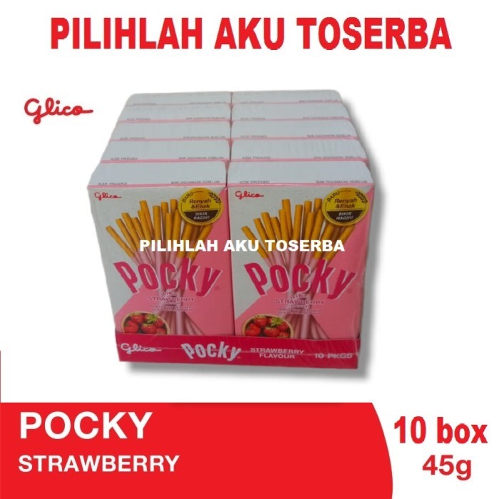 Glico Pocky REGULAR PACK STRAWBERRY / STROBERI - ( HARGA 1 DUS )