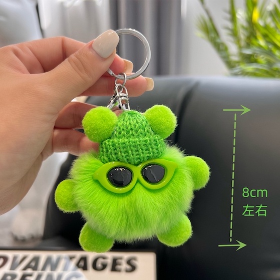 Gantungan Kunci Bulu Kelinci Rex Mini Gantungan Kunci Berbulu Pernak Pernik Pom Pom Keychain Trinket Pompon Gantungan Kunci