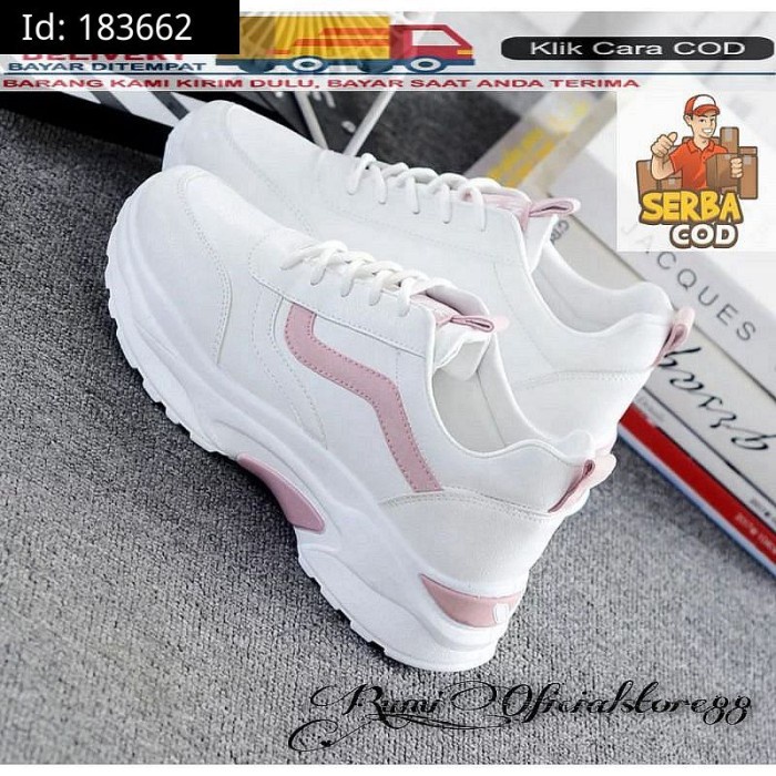 (COD) TMO Sneakers wanita Tks.Fc / sepatu - Putih Biru, 37