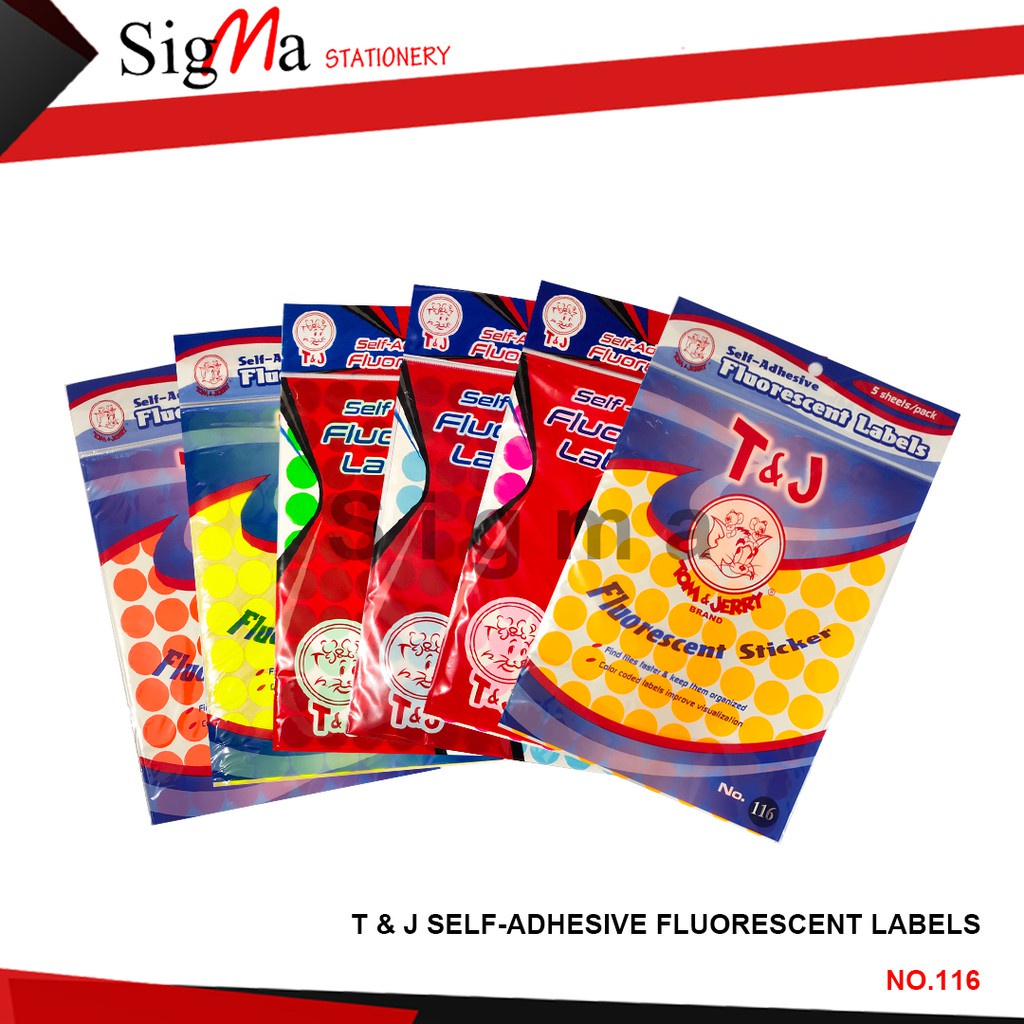 

Label Sticker Bulat Warna - Warni Tom & Jerry 116 Merah