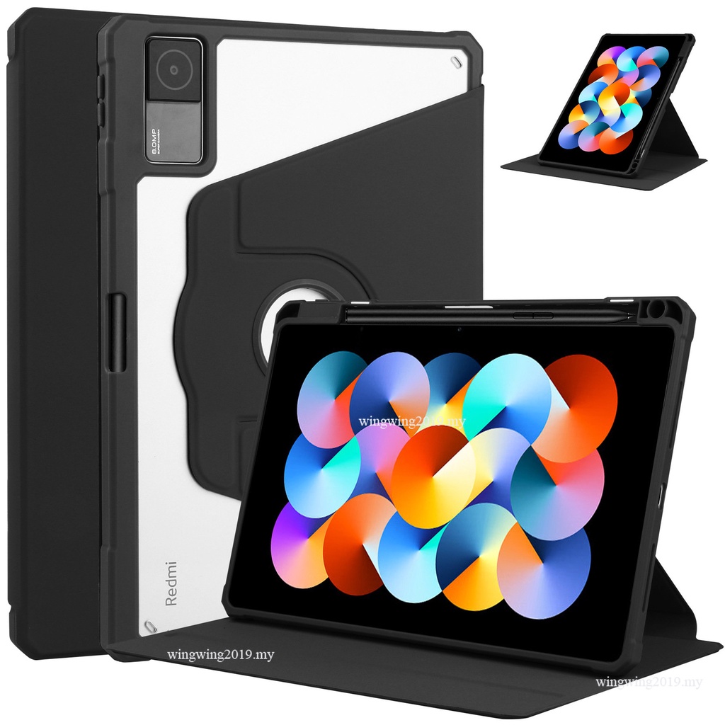 Untuk Xiaomi Redmi Pad 10.6 inch 2022kulit PU Smart Case Smart Rotating Stand Case Cover Dengan Tempat Pulpen