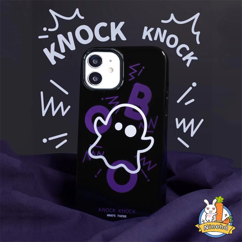 IPHONE Casing Kompatibel Untuk Iphone14 13 12 11 Pro Max X Xr Xs Max8 7 6 6s Plus SE 2020 Motif Emoticon Hantu Lucu Casing Ponsel Penuh Melindungi Shockproof Halus Glossy Silikon Soft Case