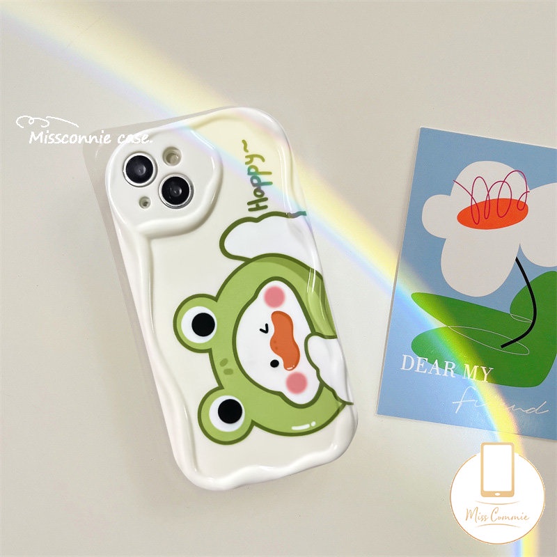 Case Pasangan Bebek Teh Susu Lucu Untuk Oppo A15 A16 A17k A54s A9 A5 A55 A96 A1k A95 A74 A54 A57 A7 A12 A3s A92 A53 A5s A17 A77 A31 A16s A52 A77s A76 A16K A16E 3D Wavy Curved Edge Sarung