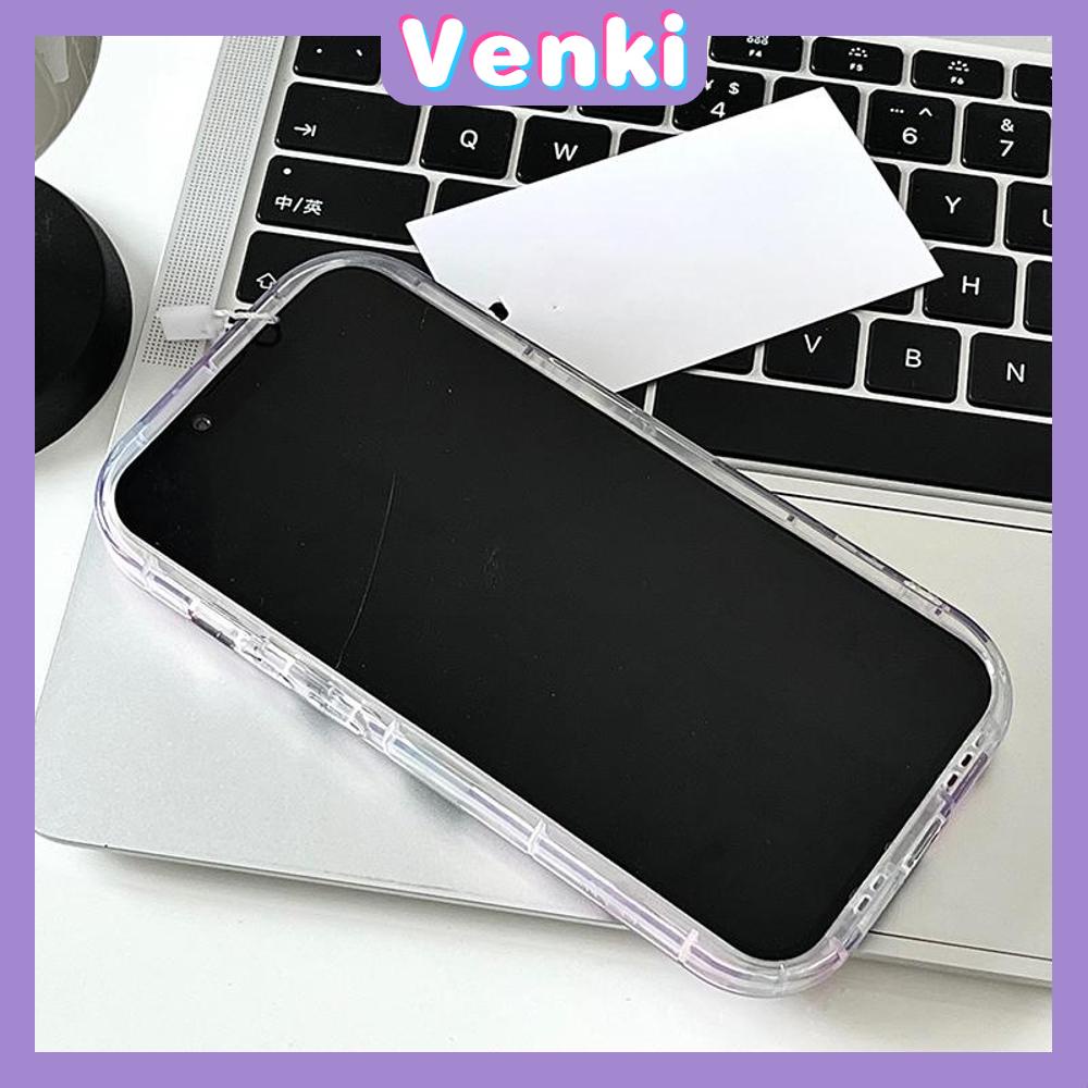 VENKI - For iPhone 11 iPhone Case Laser Reflective Transparent Phone Case TPU Soft Shockproof Airbag Case Protective Camera Star Compatible with iPhone 14 13 Pro max 12 Pro Max