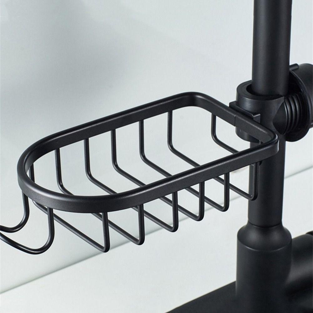 [Elegan] Rak Keran Silver Ruang Aluminium Tahan Lama Aksesoris Dapur Kamar Mandi Tempat Serba Serbi Adjustable Shower Storage Rack