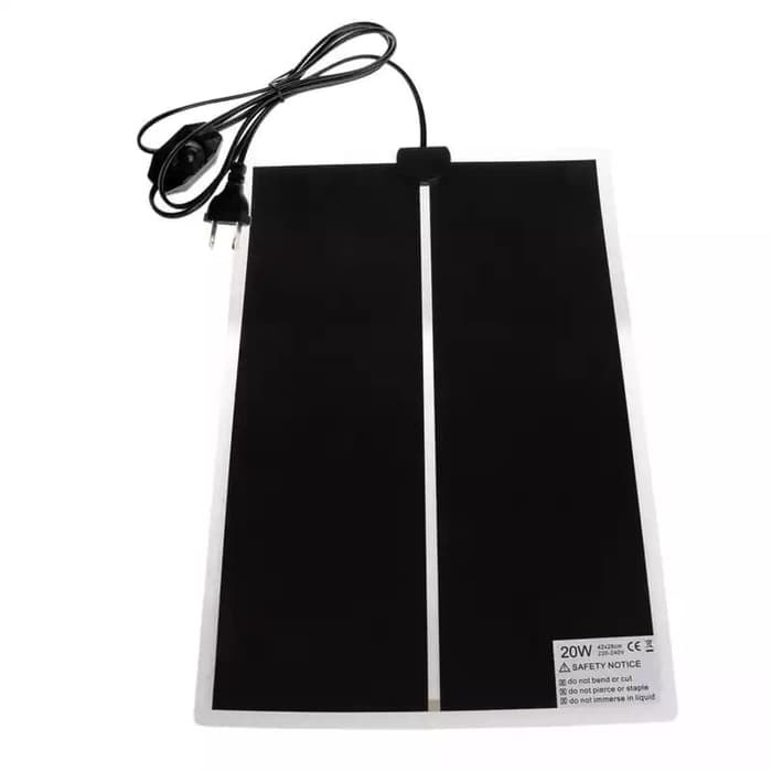 7w Heat Pad Pemanas Penghangat Alas Kandang Reptil Kura Sulcata Kelinci Anjing Kucing 15 x 28cm  Pen
