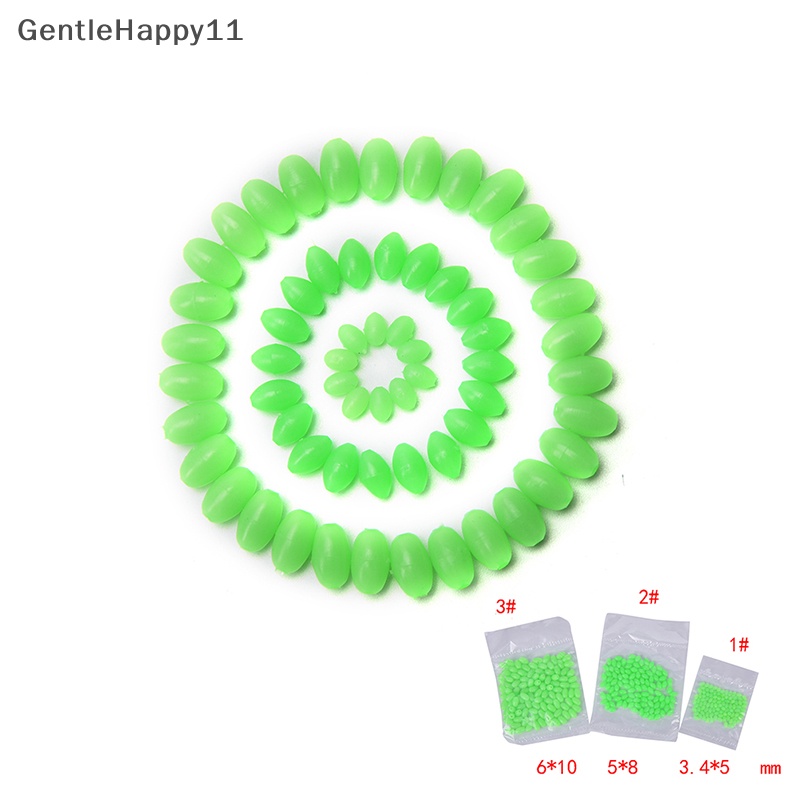 Gentlehappy 100X Glow Beads Rigs Membuat Manik-Manik Memancing Bercahaya Lembut Berbentuk Oval 5mm/8mm/10mm id