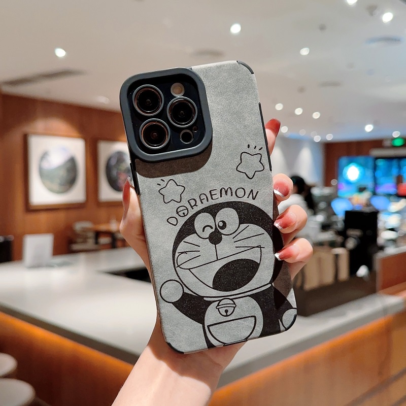 IPHONE Casing Pelindung Bahan Kulit Untuk Iphone14 13 12 11 Pro MAX X XR XS Max7 8 Plus Kartun Doraemon Anti-drop soft case