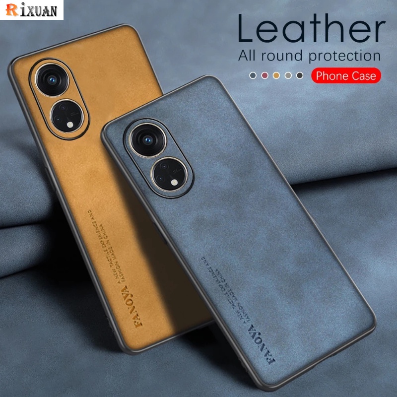 Fashion Kulit Domba Case OPPO A78 5G A76 A96 A71 A52 A92 A5 2020 A74 A95 A31 A59 F1S A83 F11 F9 F7 Mewah Simple Matte Nubuck Kulit Domba Bertekstur Soft Cover RIXUAN