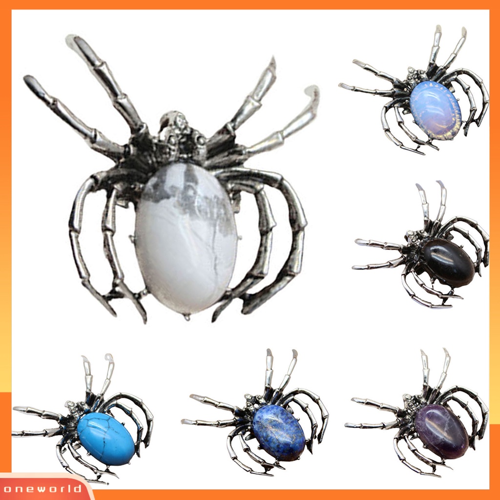 [ONE] Fashion Vintage Wanita Kristal Imitasi Spider Bentuk Liontin Bros Pin Perhiasan Hadiah