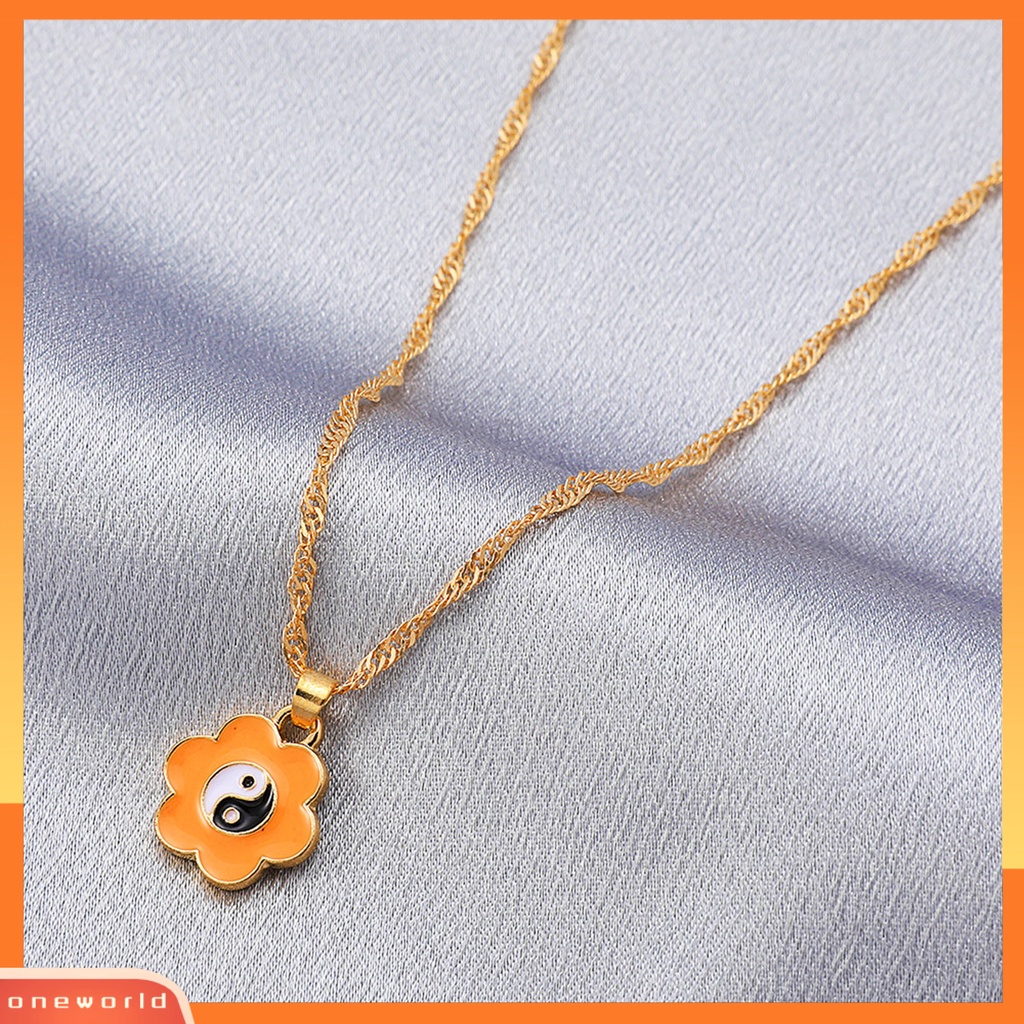 [ONE] Wanita Kalung Bunga Matahari Yin Yang Lady Adjustable Sakit Liontin Kalung Perhiasan Hadiah