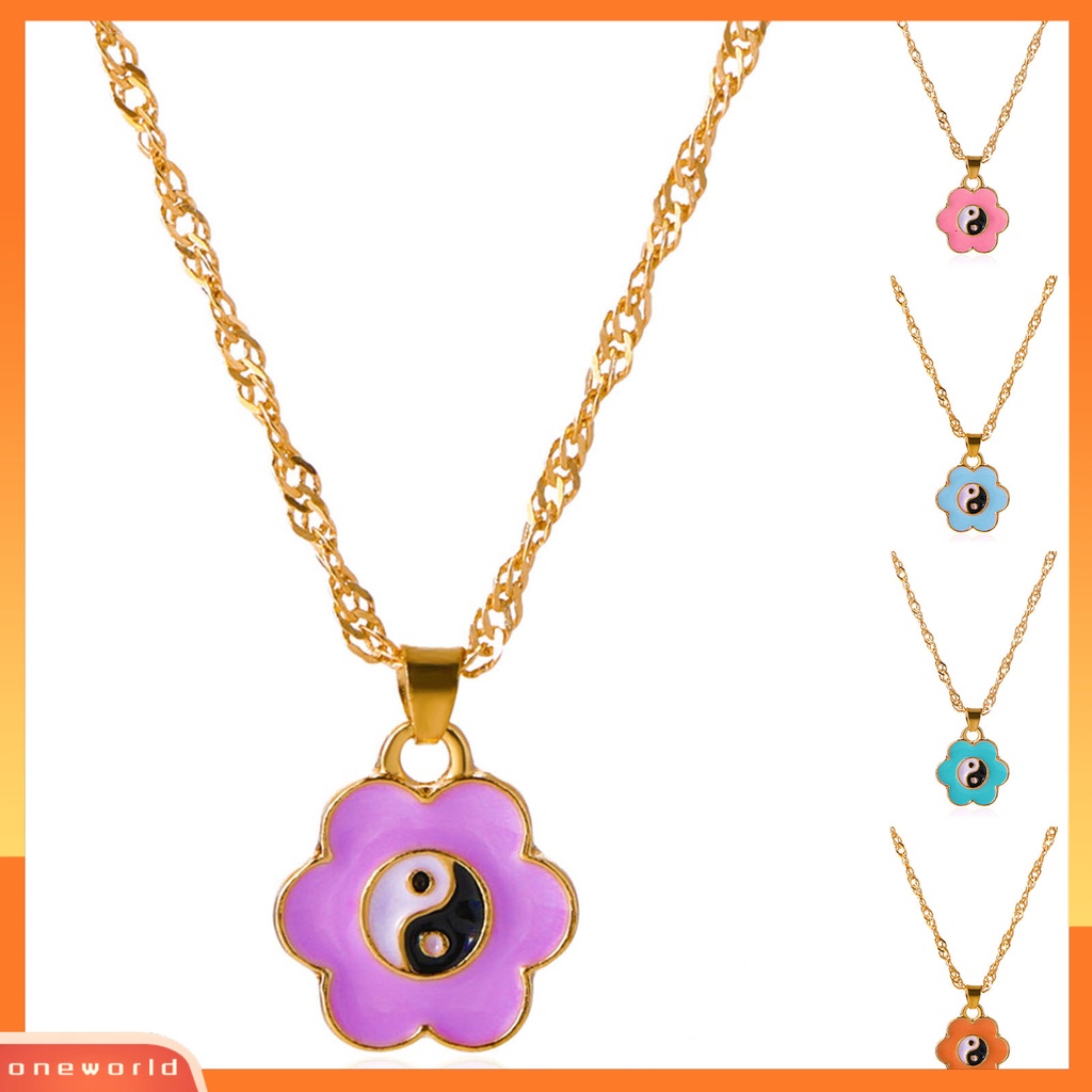 [ONE] Wanita Kalung Bunga Matahari Yin Yang Lady Adjustable Sakit Liontin Kalung Perhiasan Hadiah