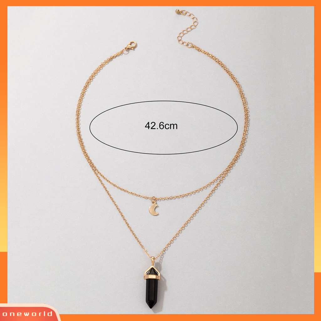 [ONE] Women Necklace Exquisite Stainless Double-layer Liontin Wanita Elegan Untuk Anniversary