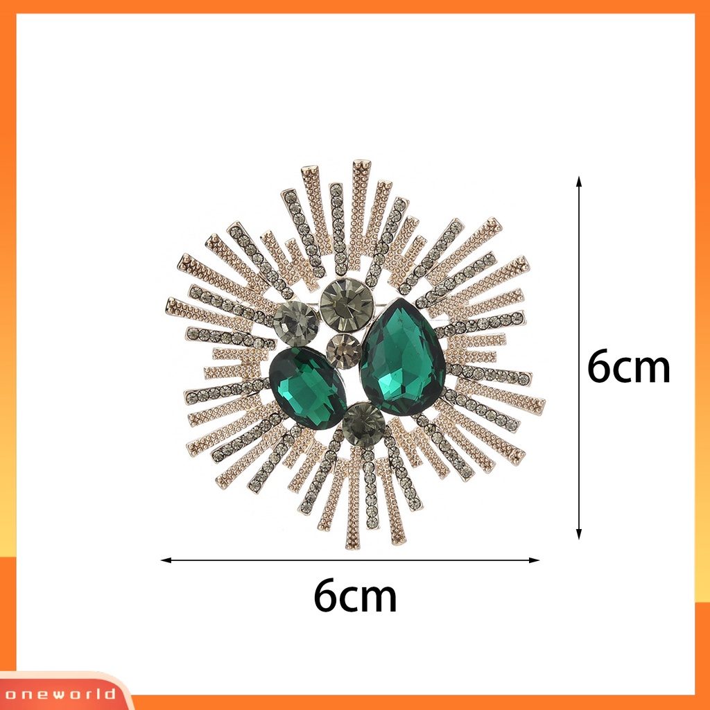 [ONE] Bros Kristal Imitasi Elegan Temperamen Hadiah Besar Berlian Imitasi Wanita Bisnis Jas Kerah Pin Fashion Perhiasan