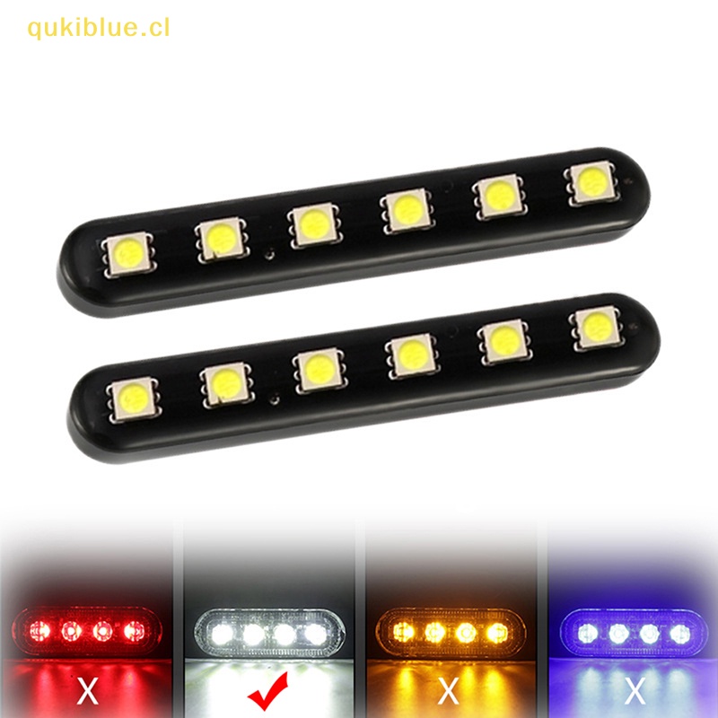 Qukiblue For LED Medium Grid Flash Warning Lampu Lisensi Darurat 6led 12V Strobo Light Strip Aksesoris Moto Mobil cl