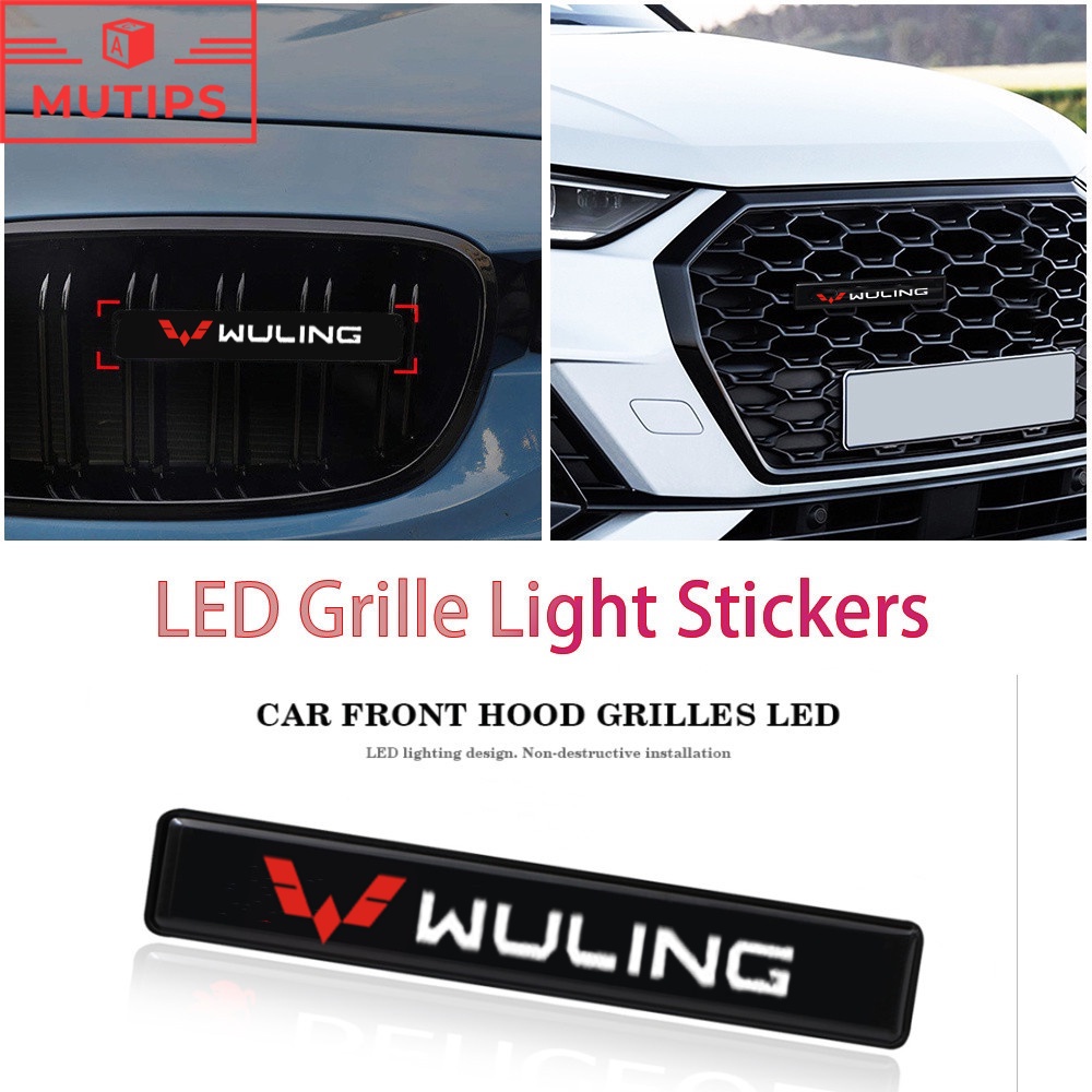 Wuling Kap Depan Mobil Grille Logo LED Logo Badge Lampu Hias Untuk Confero s Alvez Victory Almaz Cortez Formo Mini Air EV