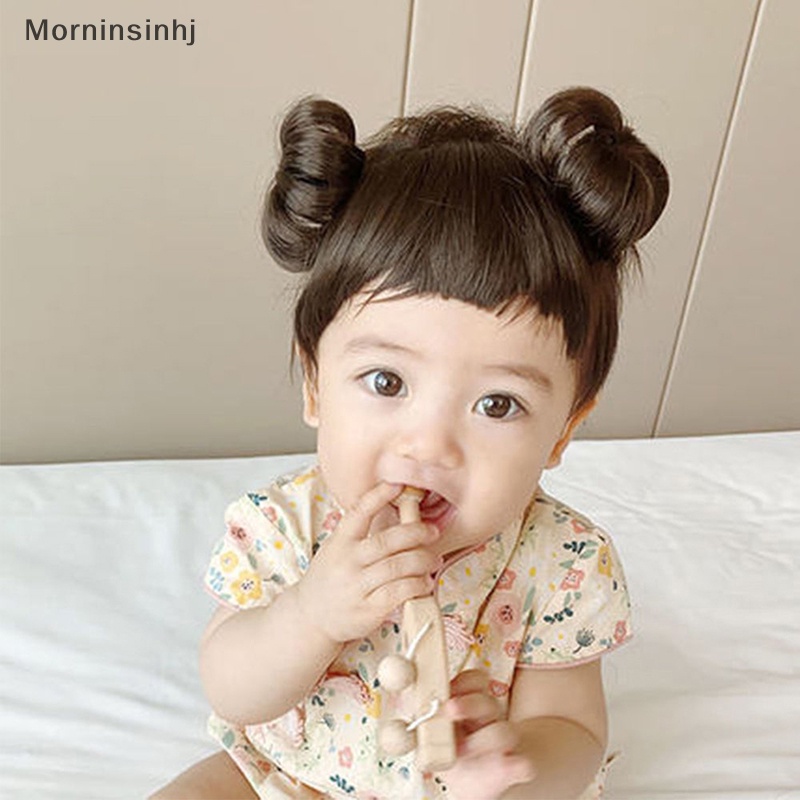 Mornin wig Bayi Kepang Hairband wig Untuk Anak Bayi Bando Rambut Bayi Anak Poni Palsu id