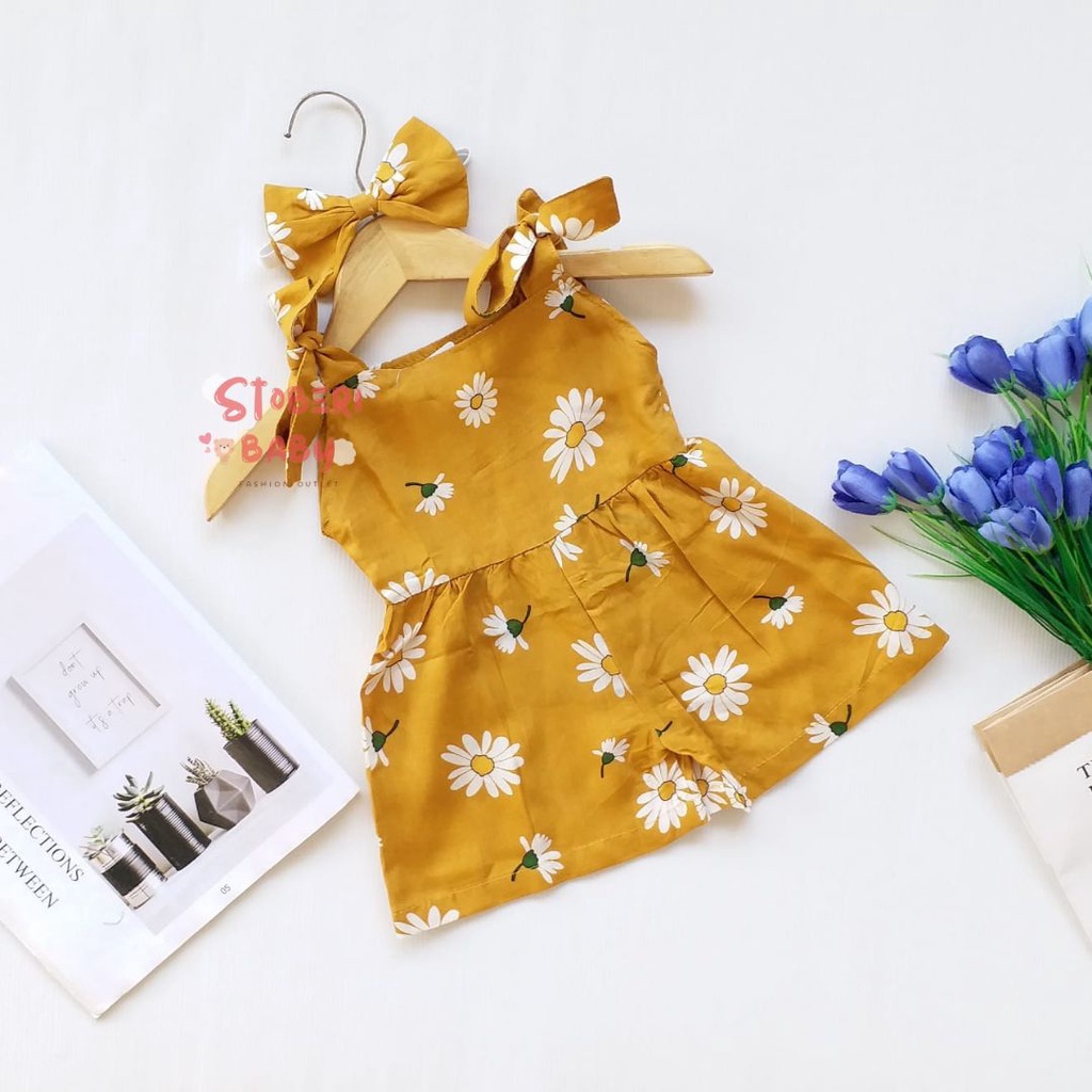 stoberi baby - BBB JUMPSUIT HANA setelan anak perempuan jumper bayi motif bunga lucu free headband PART 2