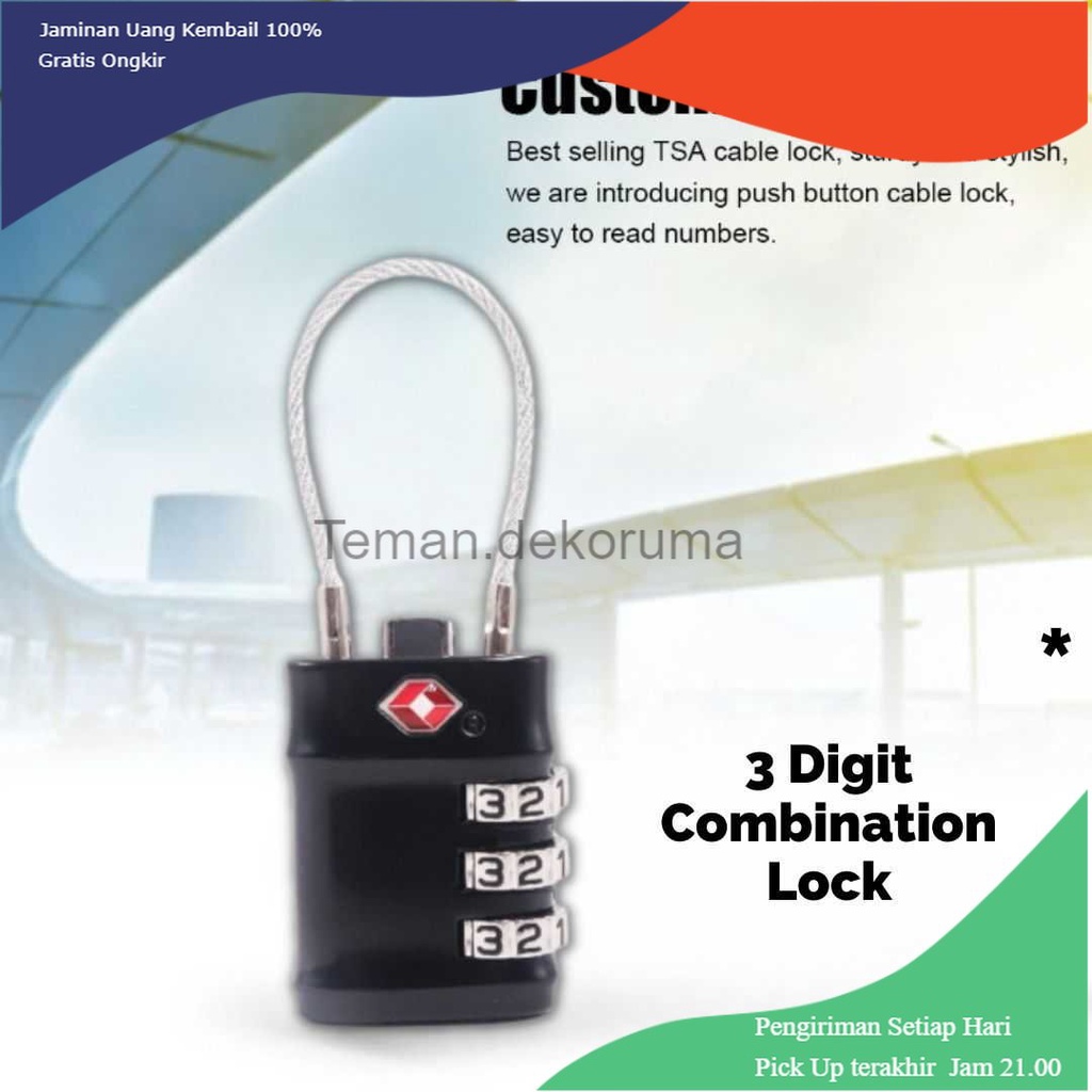 TD - DPR CoolCell Gembok Koper Angka 3 Digit Suitcase Password TSA Lock - TSA201