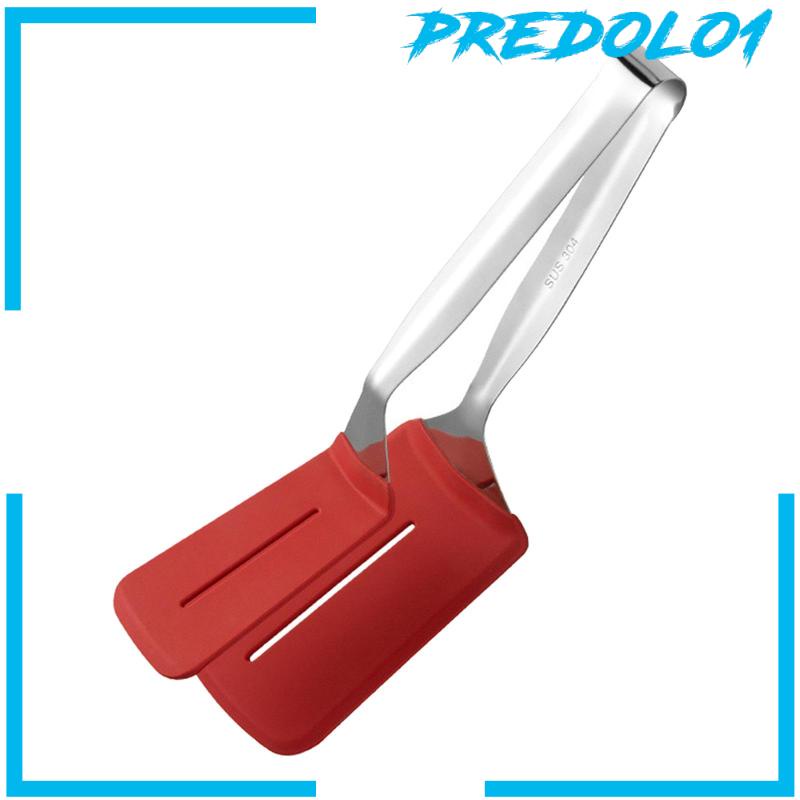 [Predolo1] Klip Steak Stainless Steel Silikon Penjepit Masak Dapur Untuk Pie Hamburger